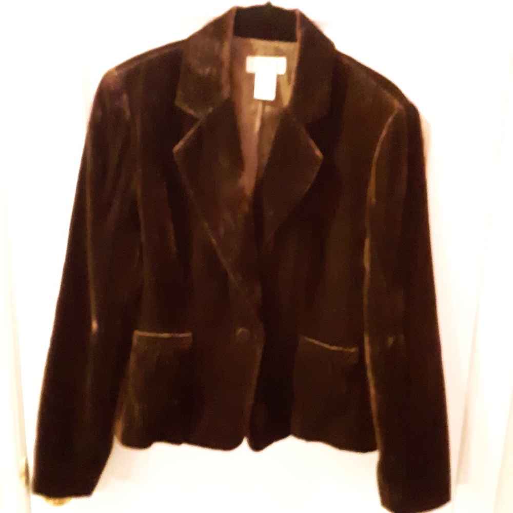 Dark brown velvet Worthington blazer, size 10